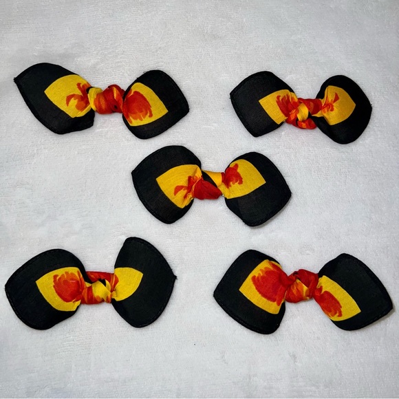 Flames Graphic Bandana Knotted Hair Bow - Picture 9 of 11